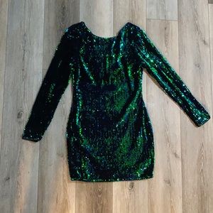 Long sleeve cocktail dress- sequins